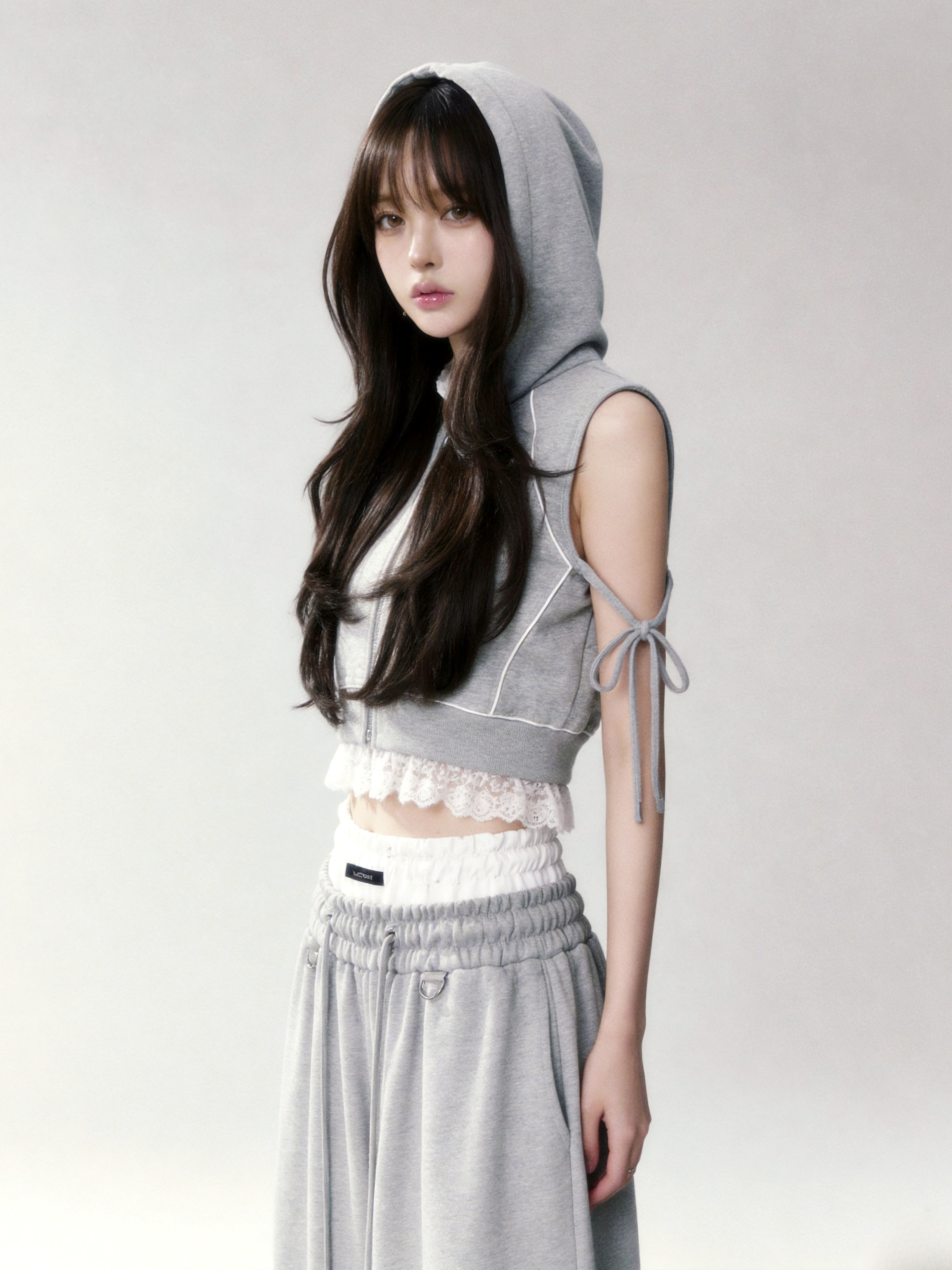 Lace Hem Sweat Pants