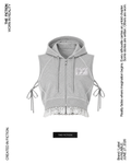 Lace Hem Zip Hoodie