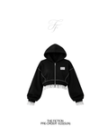 Lace Hem Zip Long Hoodie
